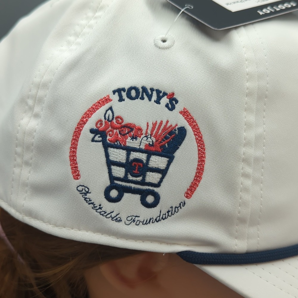 FootJoy Tony's Market 5 Panel 18th Flag White/Red Adjustable Snapback Rope Hat - Picture 7 of 13